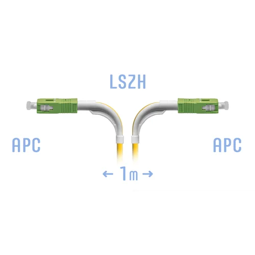 Патчкорд оптический SC/APC SM (угловой) 1метр